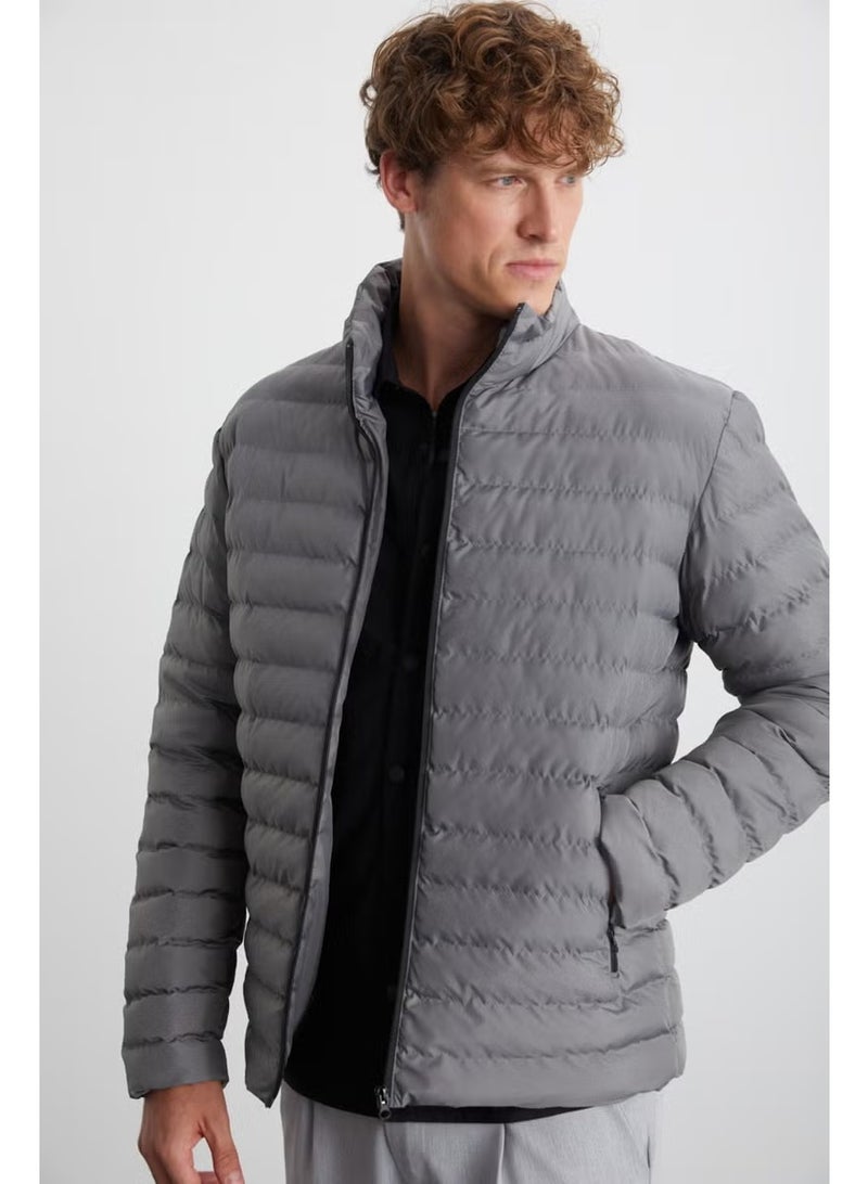 GRIMELANGE Alaska Microfiber Men's Grey Coat - Image 2